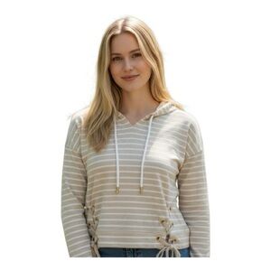 Michael Kors stripped pullover hoodie size L